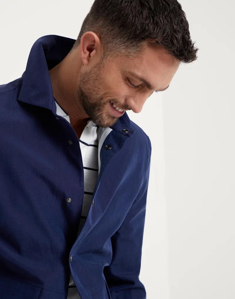Brunello Cucinelli Bicolor Linen Coat