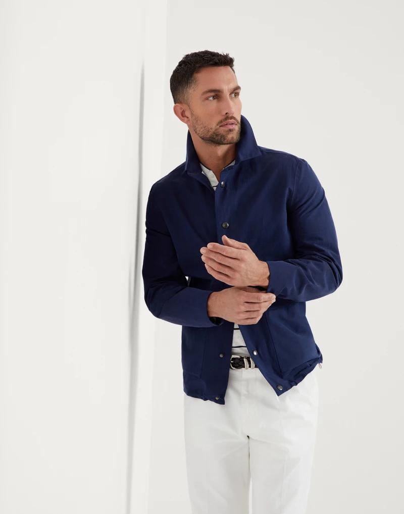 Brunello Cucinelli Bicolor Linen Coat