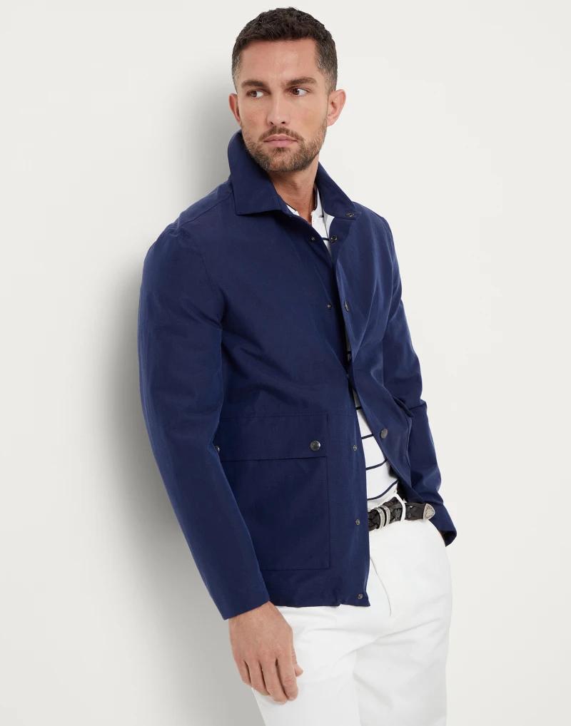 Brunello Cucinelli Bicolor Linen Coat