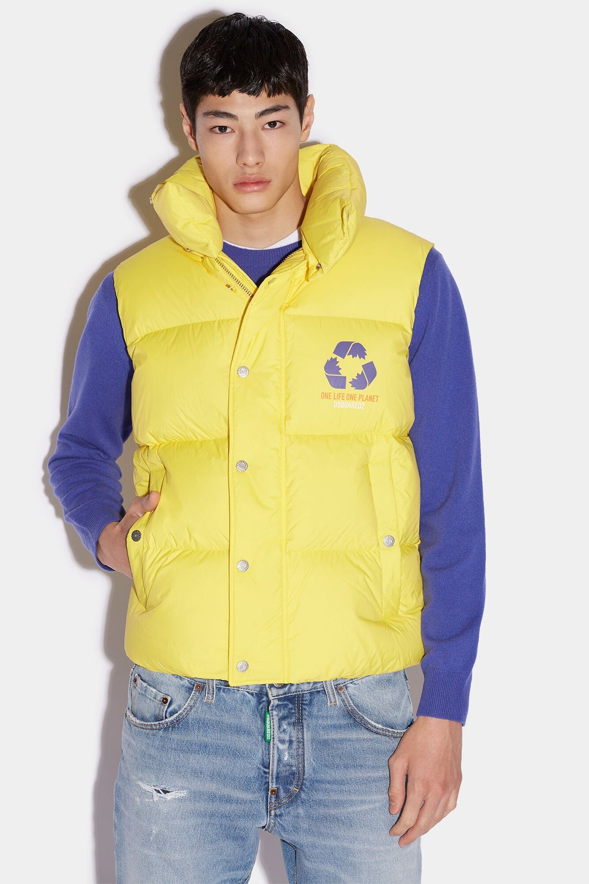 Dsquared² Yellow Fibres Sleveless Jacket