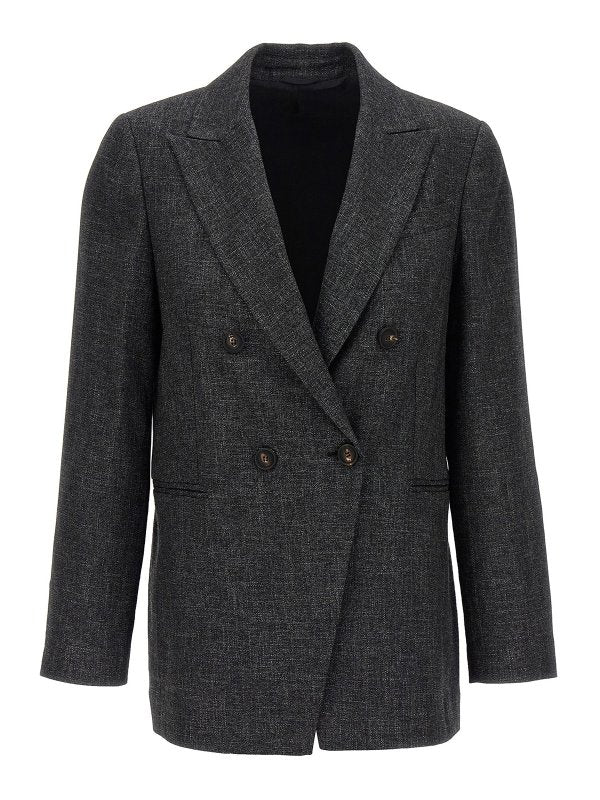 Brunello Cucinelli Gray Viscose Coat