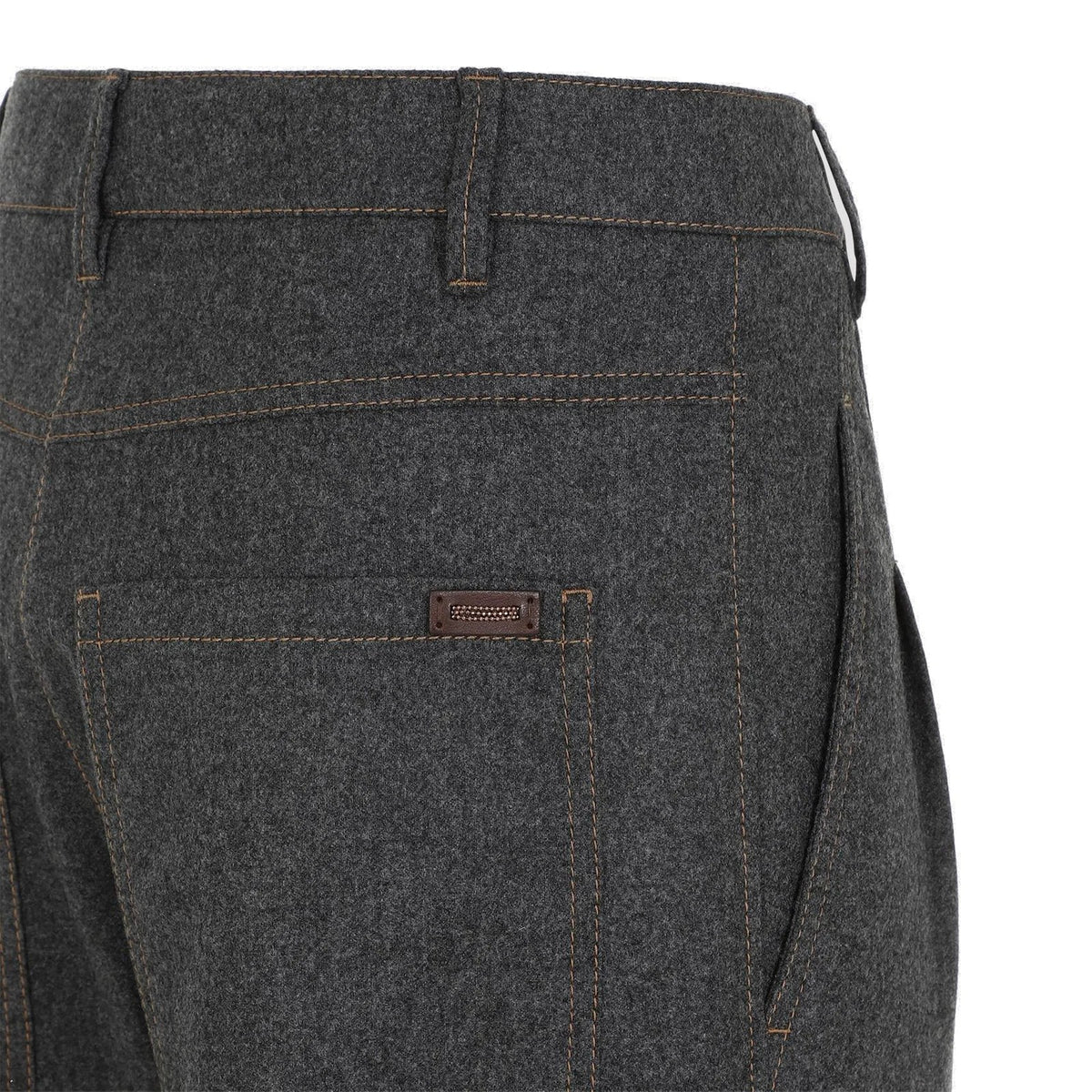 Brunello Cucinelli Gray Wool Casual Pants