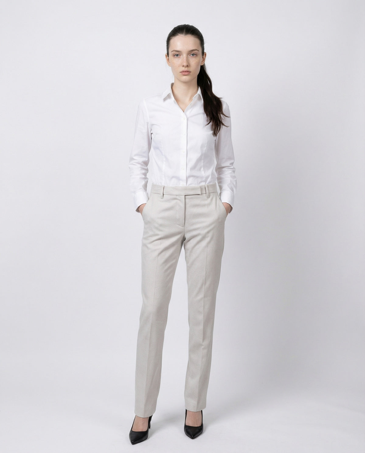 Brunello Cucinelli White Cotton Casual Pants