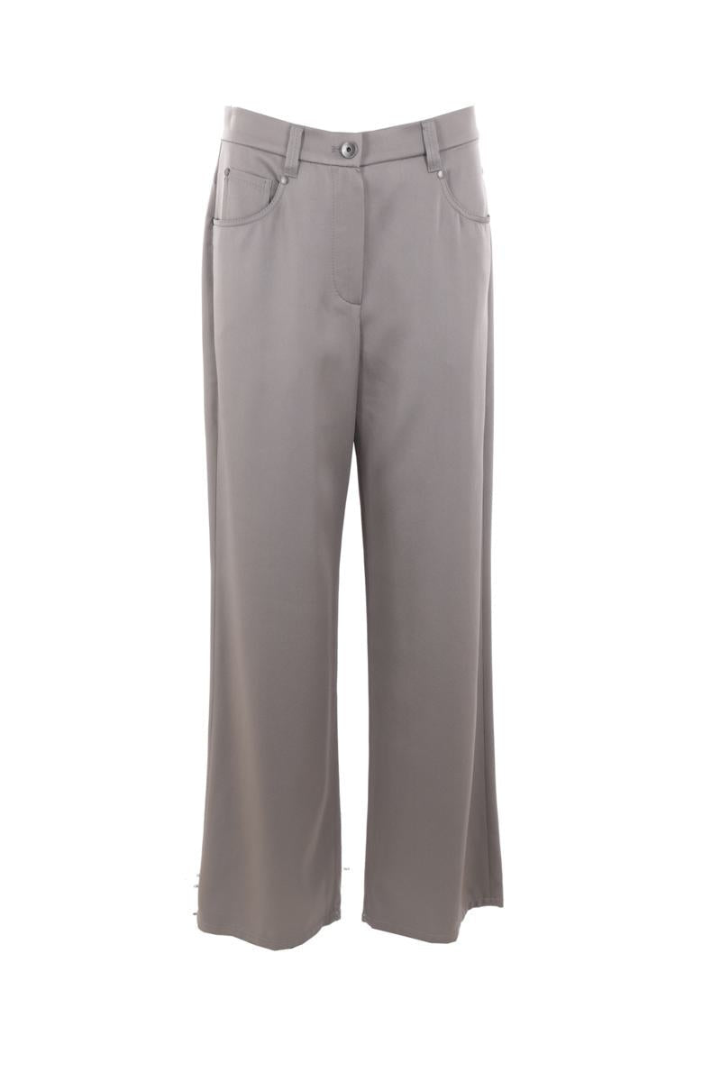 Brunello Cucinelli Gray Acetate Casual Pants