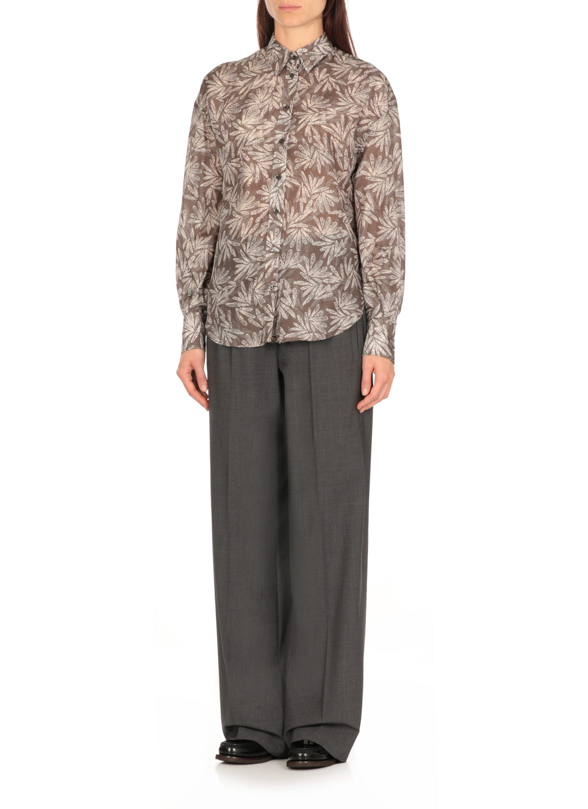 Brunello Cucinelli Multicolor Silk Pattern Shirt