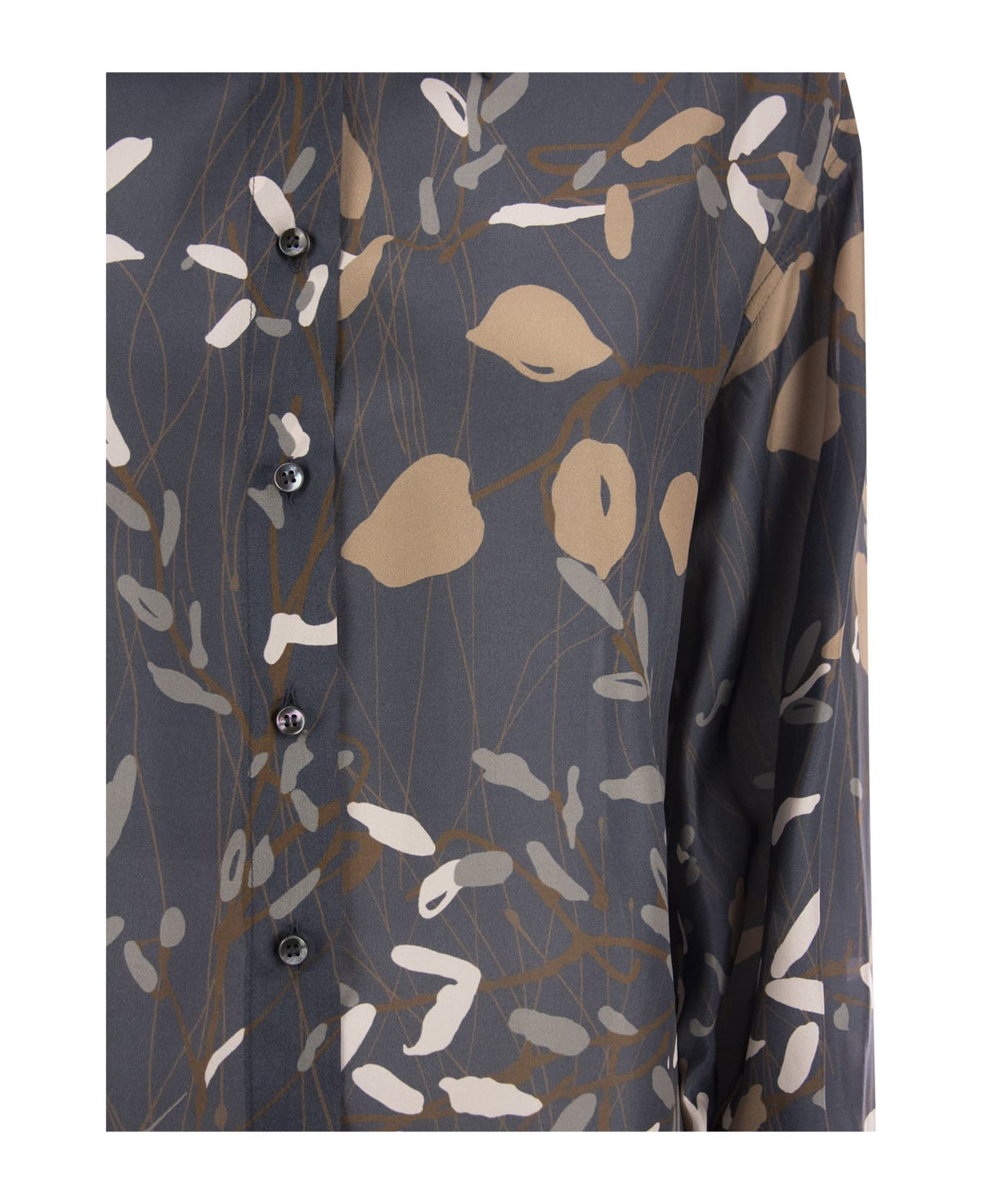 Brunello Cucinelli Blue Silk Pattern Shirt