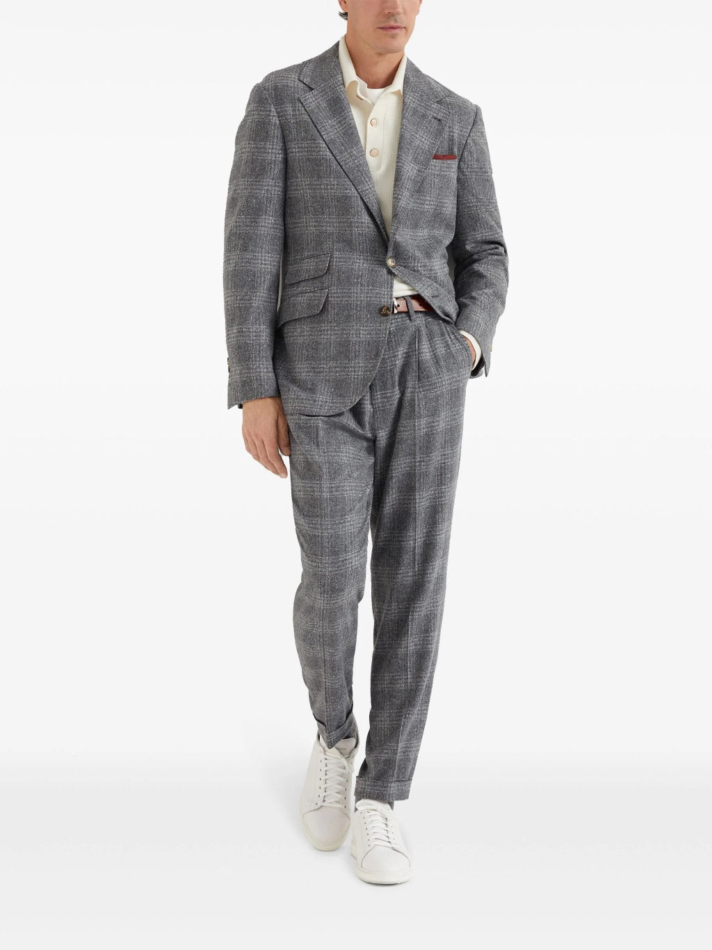 Brunello Cucinelli Gray Silk Blazer