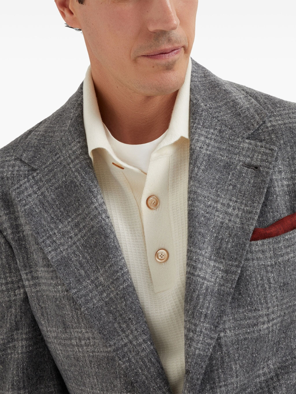 Brunello Cucinelli Gray Silk Blazer