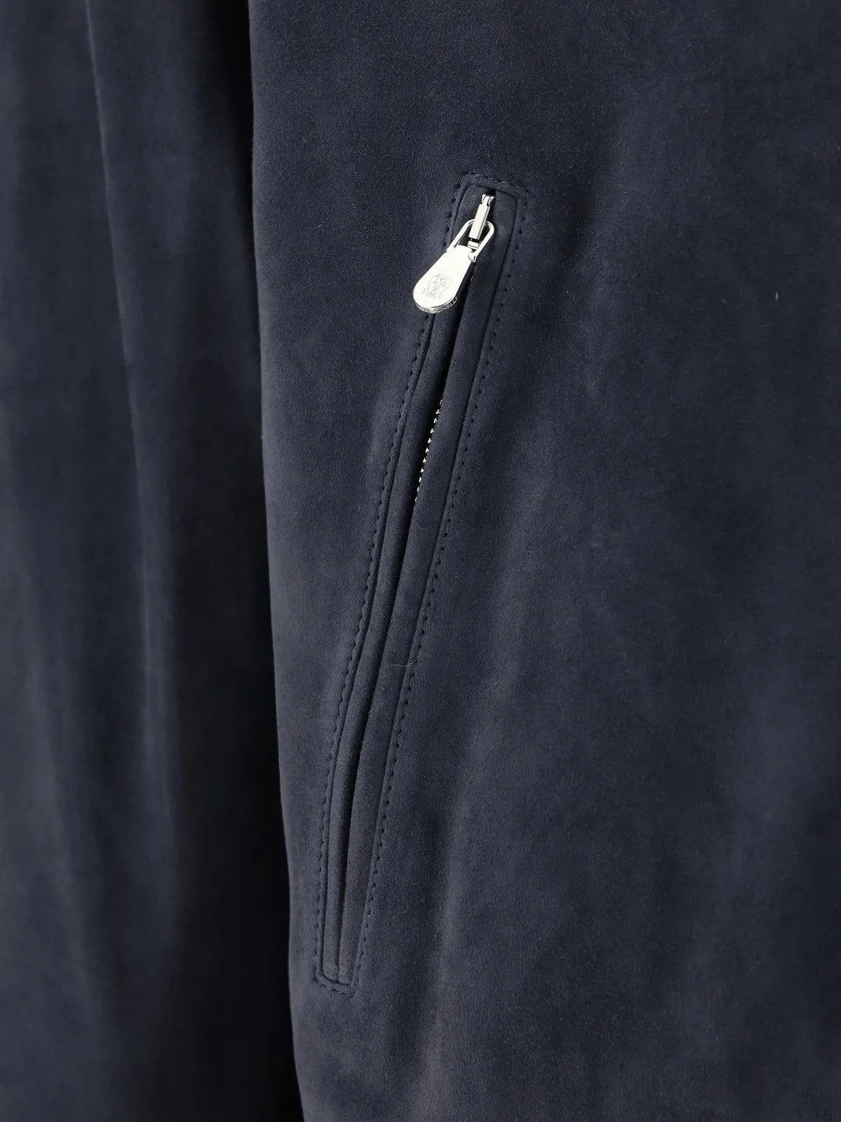 Brunello Cucinelli Blue Leather Leather Jacket