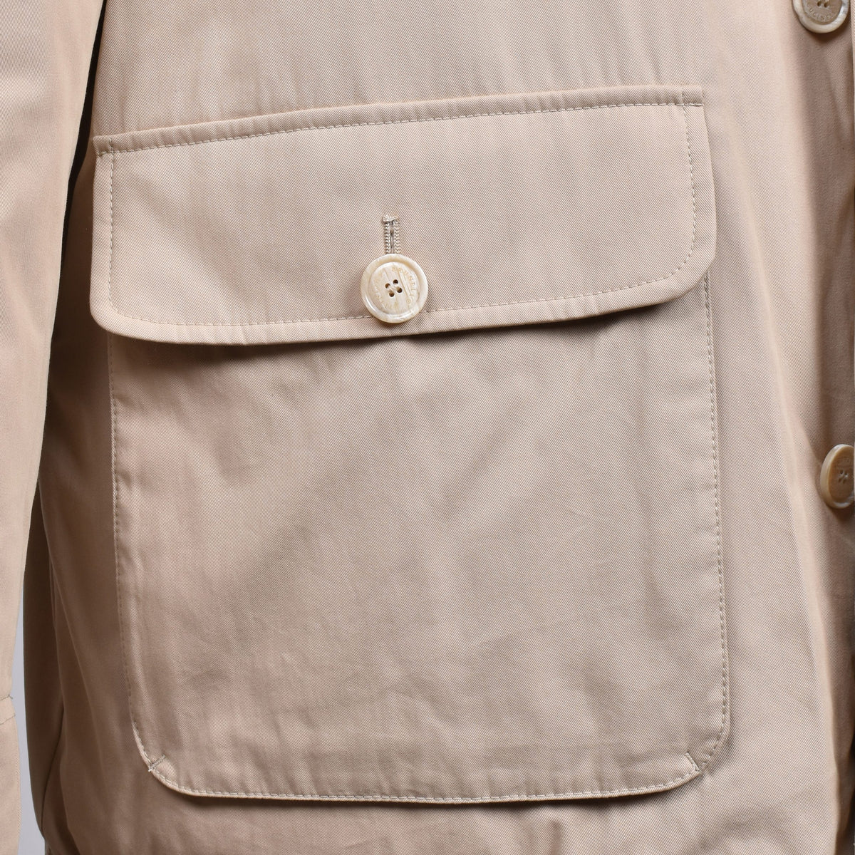 Brunello Cucinelli Beige Cotton Full-Length Jacket