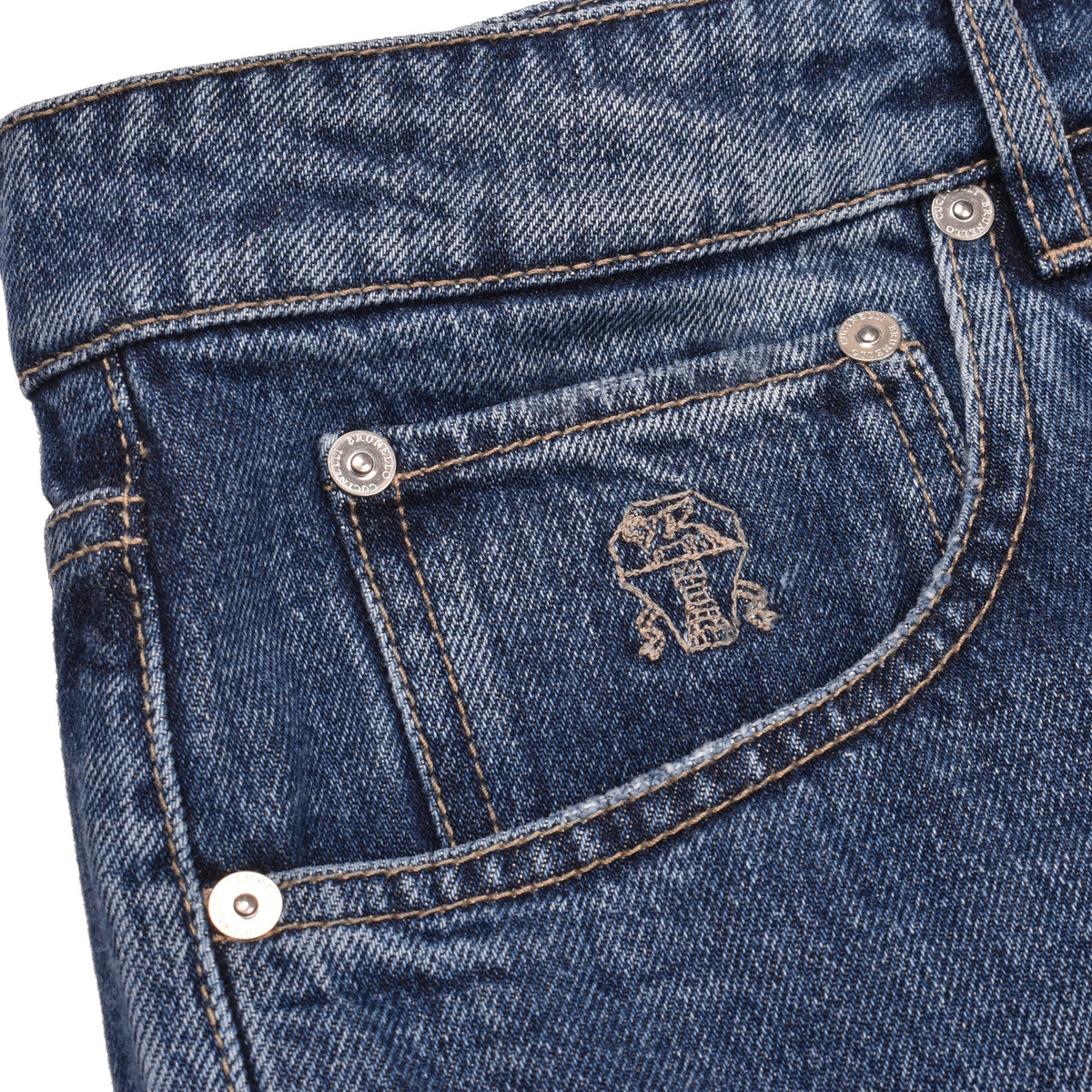 Brunello Cucinelli Blue Cotton Jeans Denim