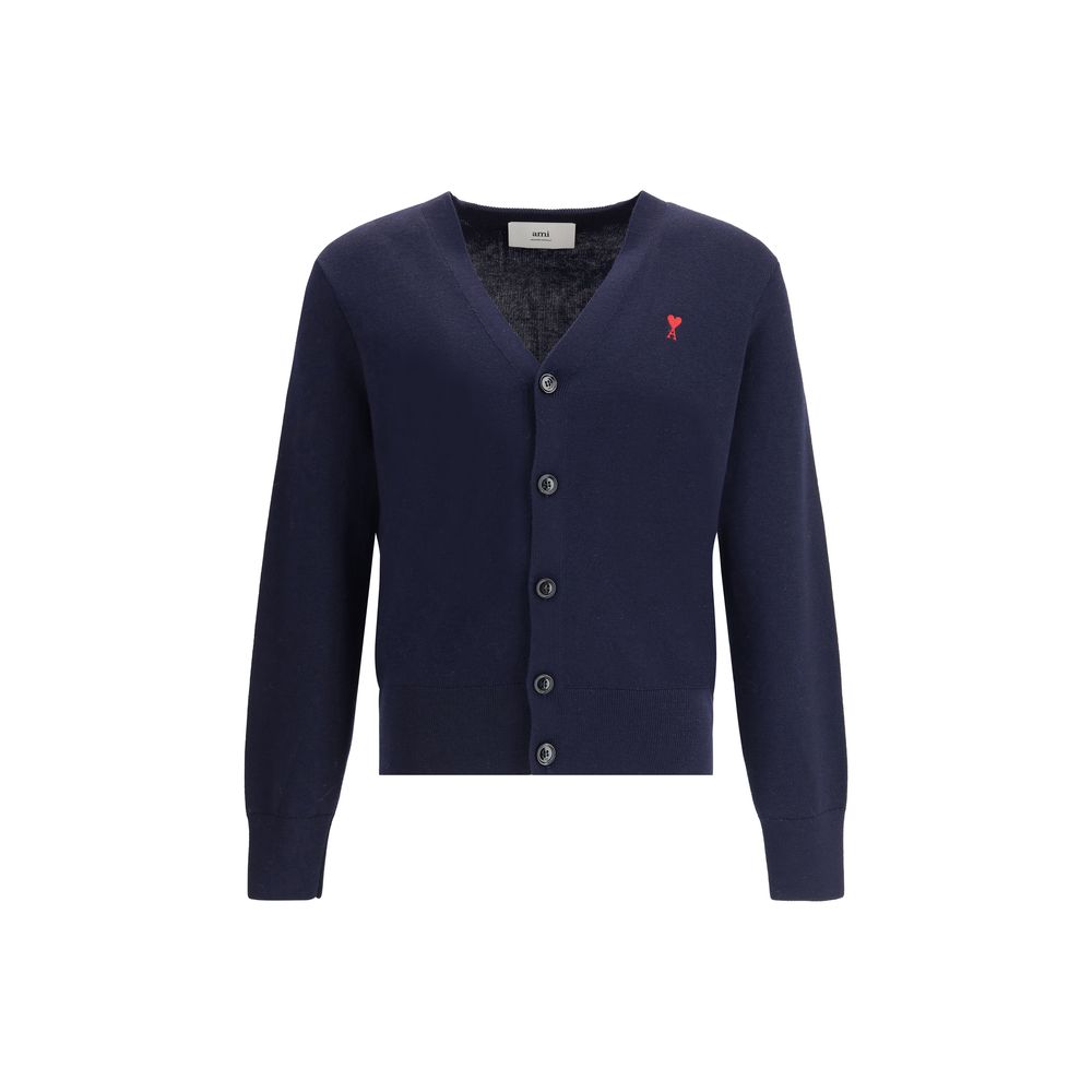 Ami Paris Blue Wool Cardigan