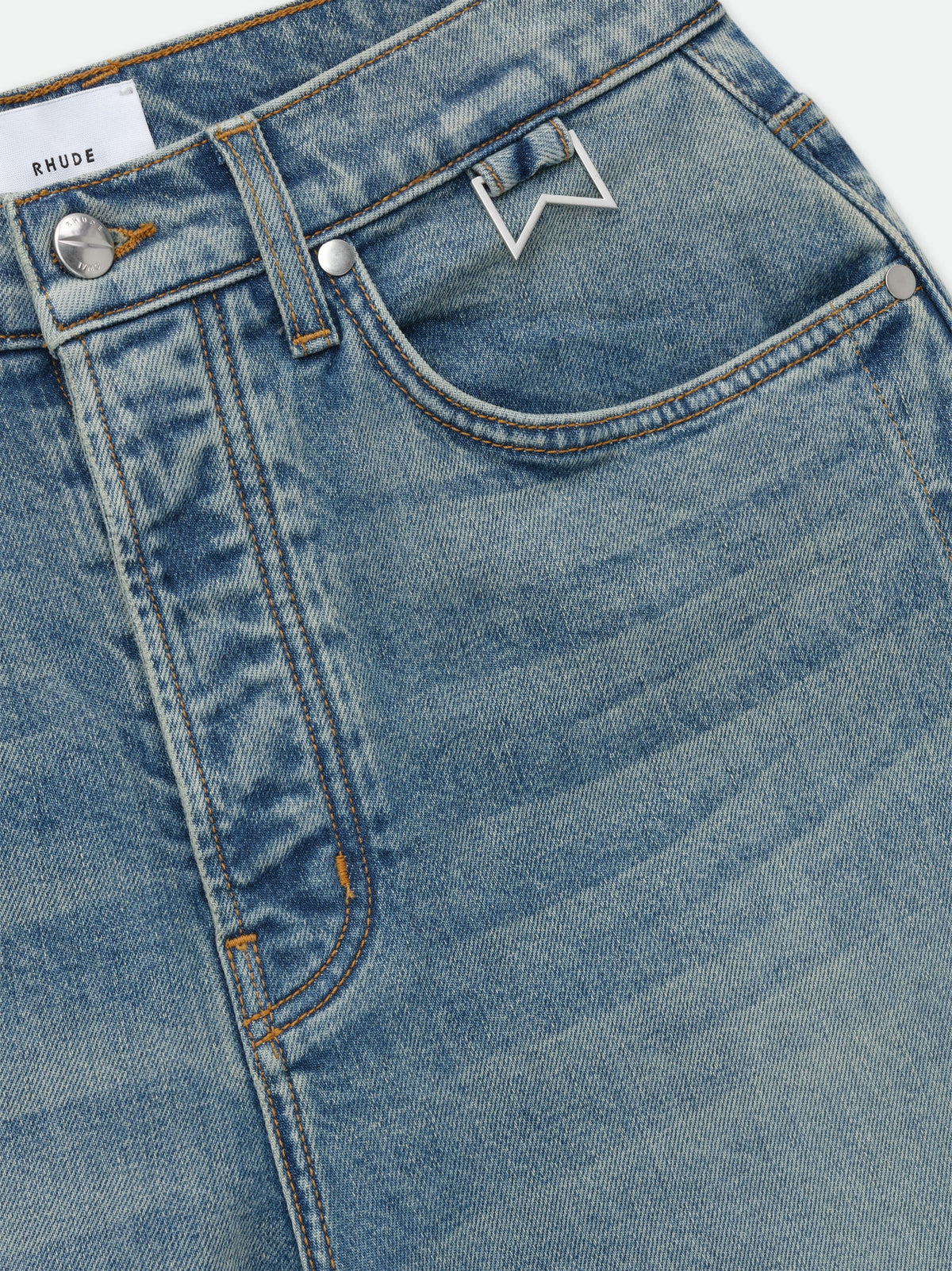 Rhude Blue Cotton Jeans Denim