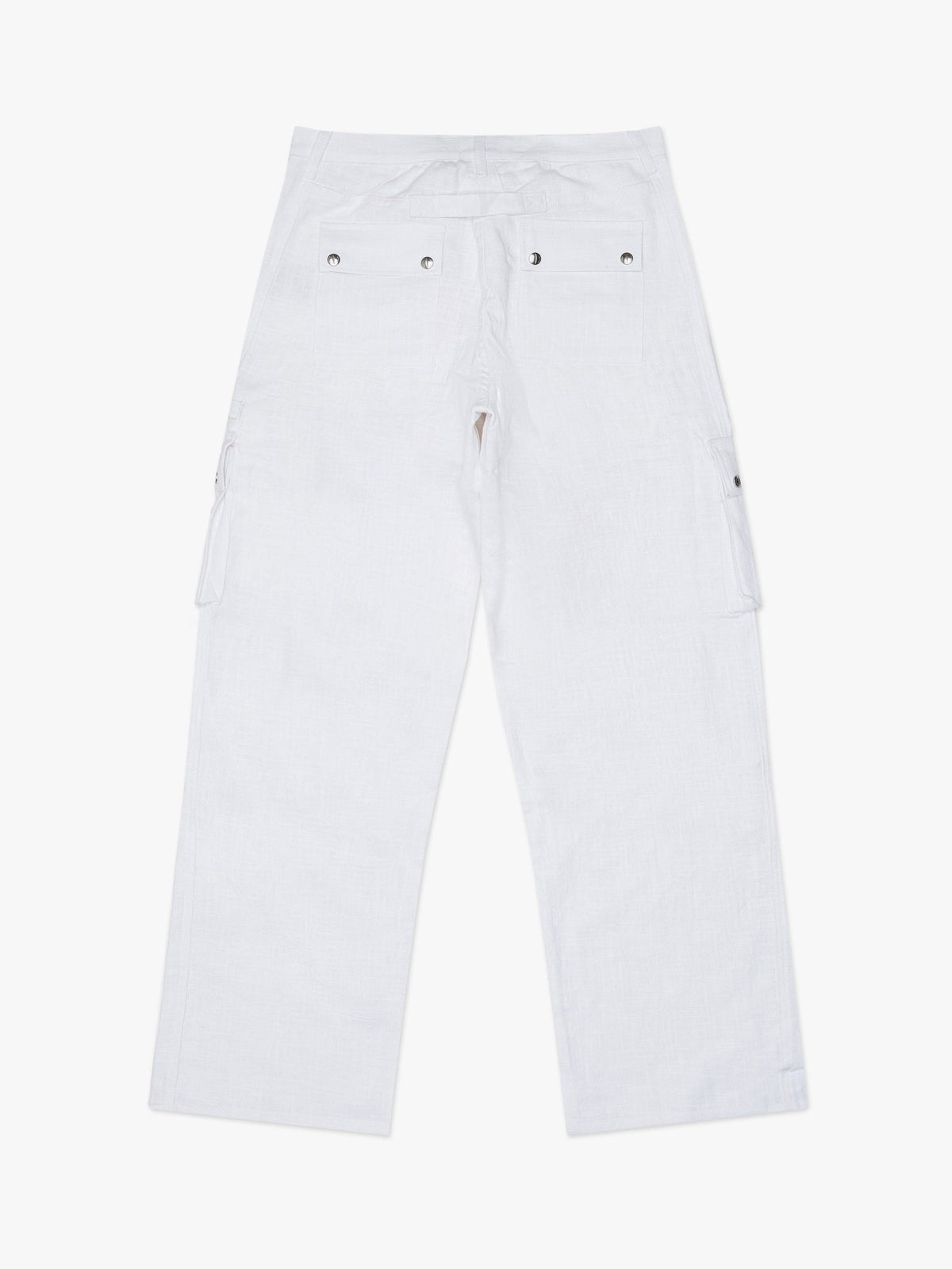 Rhude White Linen Cargo Pants