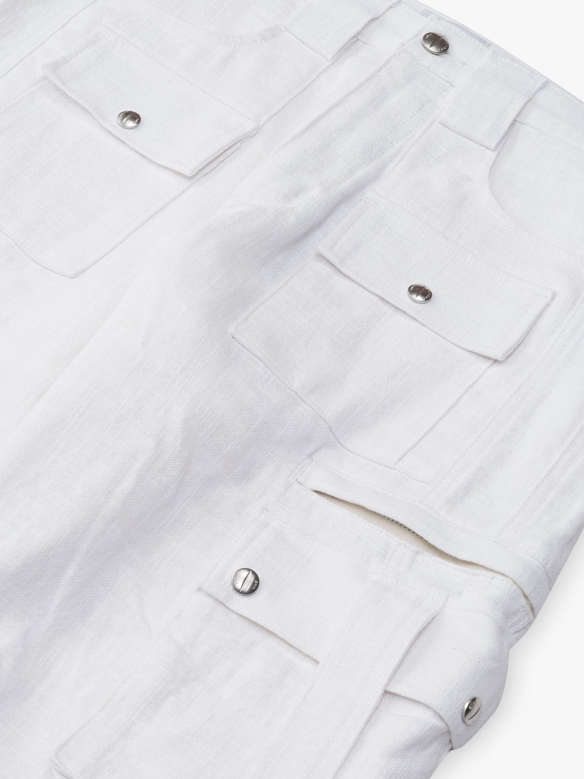 Rhude White Linen Cargo Pants