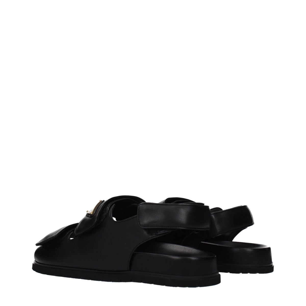Prada Black Leather Sandals