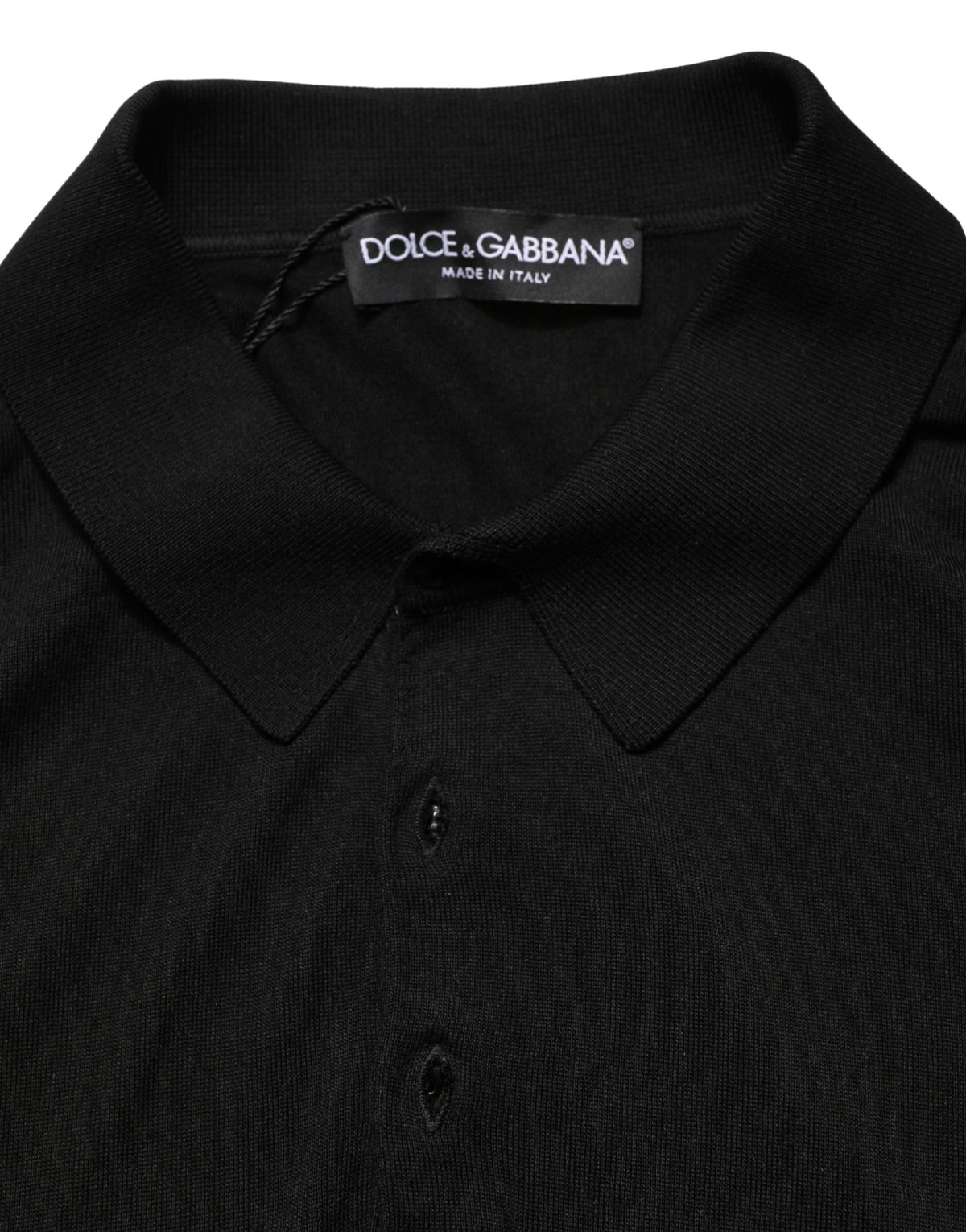 Dolce & Gabbana Black Wool Short Sleeves Men Polo  T-shirt