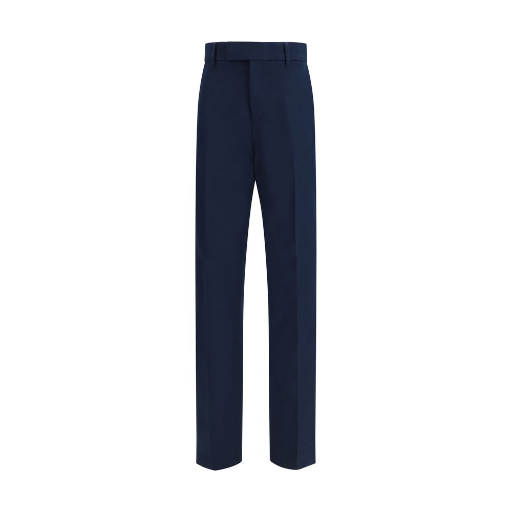Ferragamo Blue Cotton Chino Pants
