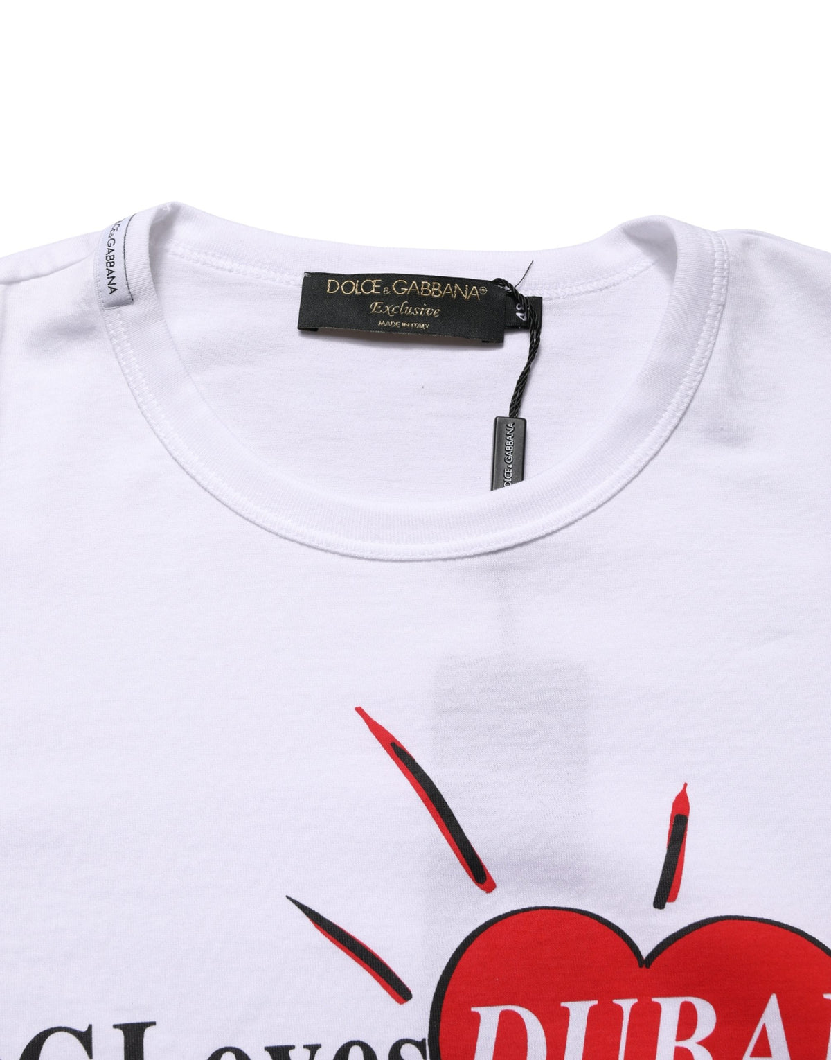 Dolce & Gabbana White #DGLovesDUBAI Cotton Crew Neck T-shirt