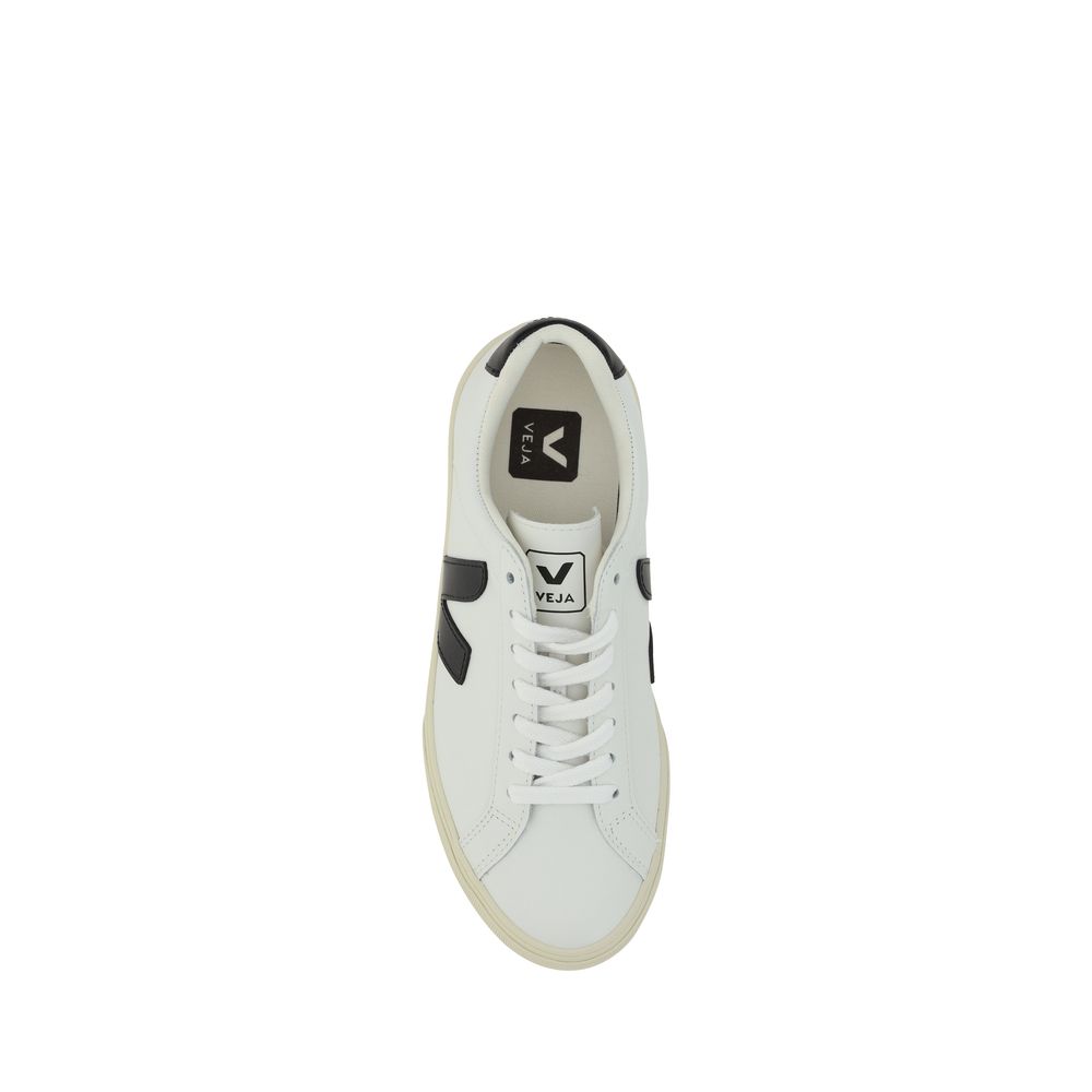 Veja White Calf Leather Bos Taurus Low Top Sneakers
