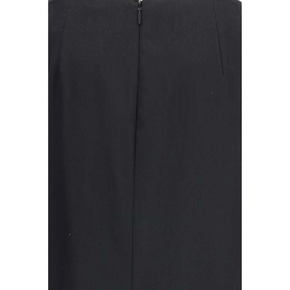 The Row Black Wool Long Skirt