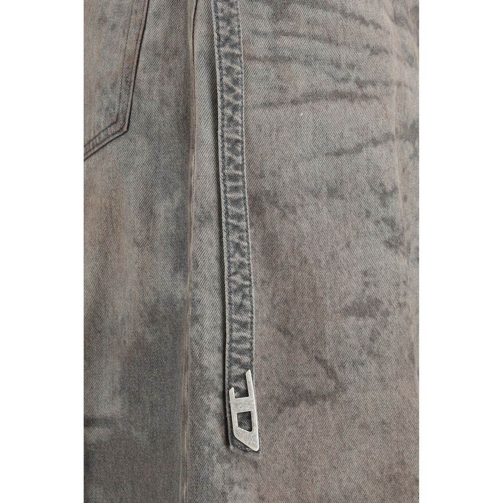 Diesel Gray Lyocell Midi Skirt