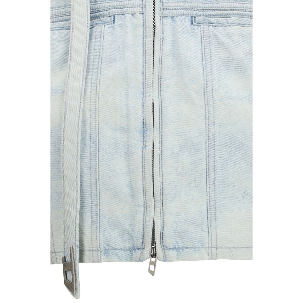 Diesel Blue Cotton Biker Jacket