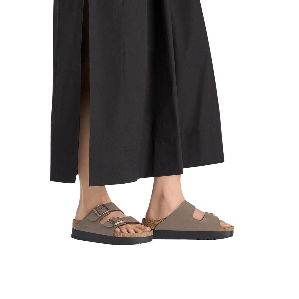 Birkenstock Brown Synthetic Platform Sandals