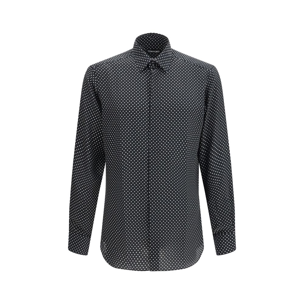 Tom Ford Black Silk Pattern Shirt