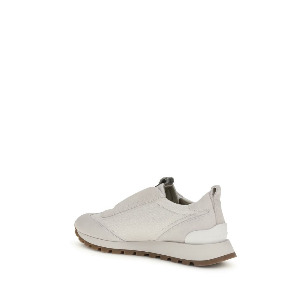 Brunello Cucinelli Gray Cotton Athletic Sneakers