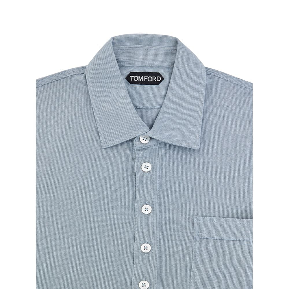 Tom Ford Blue Cotton Polo Shirt
