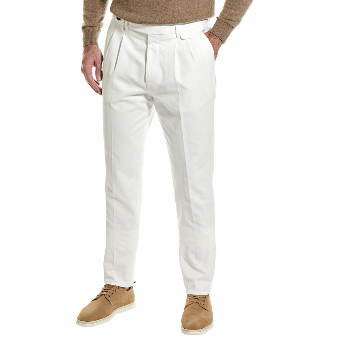 Brunello Cucinelli White Cotton Casual Pants