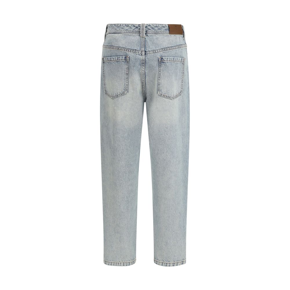 Brunello Cucinelli Blue Cotton Straight-Leg Jeans