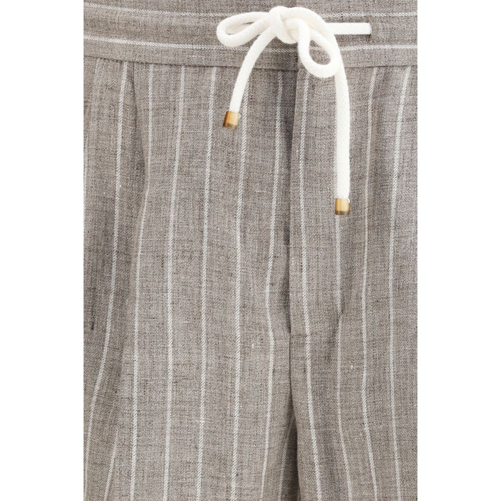Brunello Cucinelli Beige Linen Casual Pants