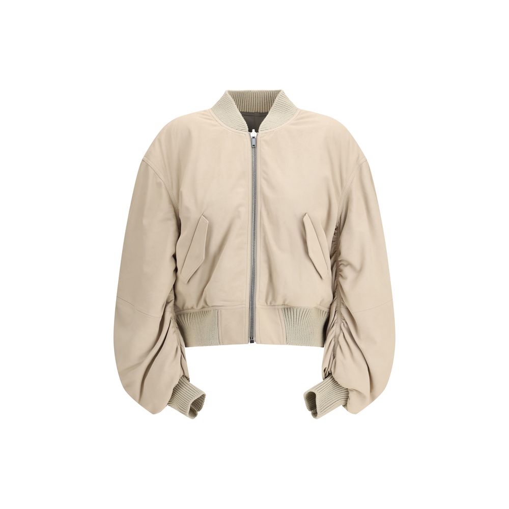 Rick Owens Beige Leather Jacket