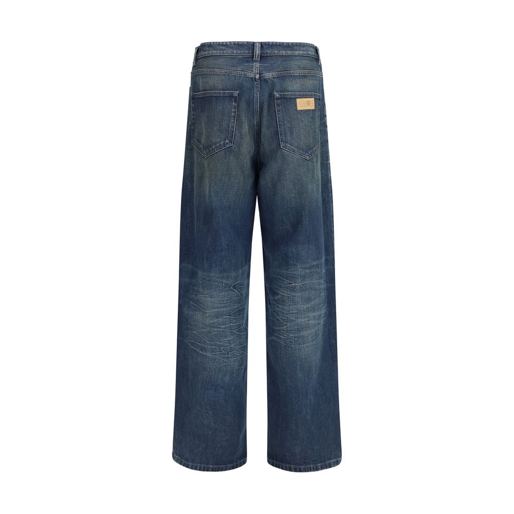 MM6 Blue Cotton Relaxed Fit Jeans