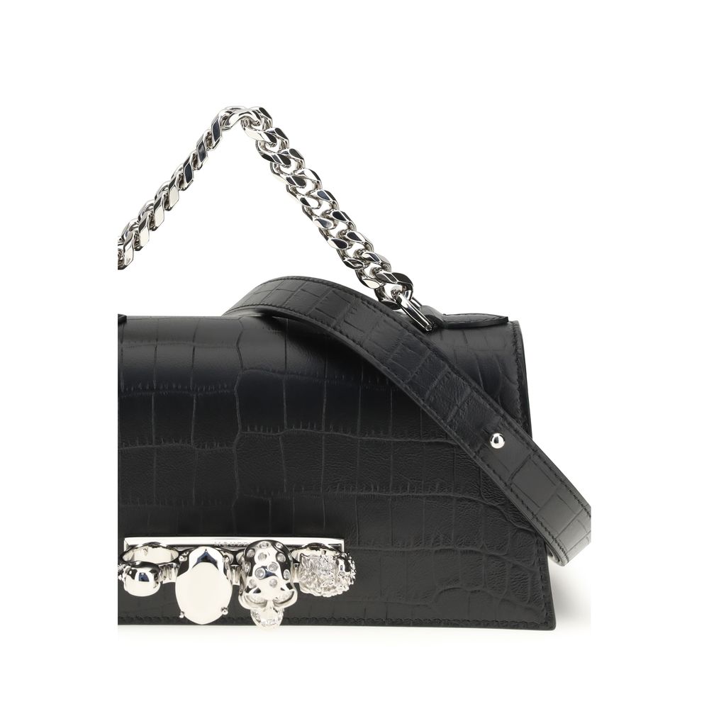 Alexander McQueen Black Calf Leather Bos Taurus Shoulder Bag