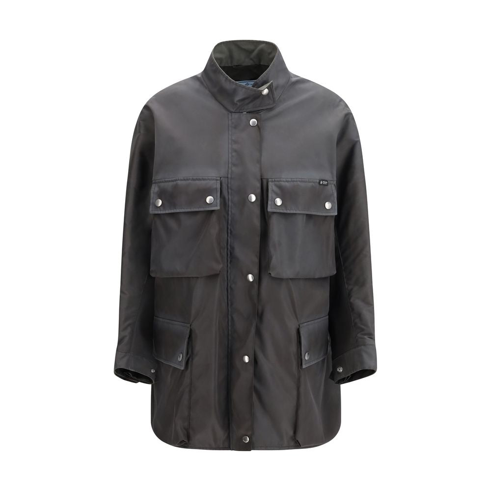 Prada Gray Recycled Polyamide Shell Jacket