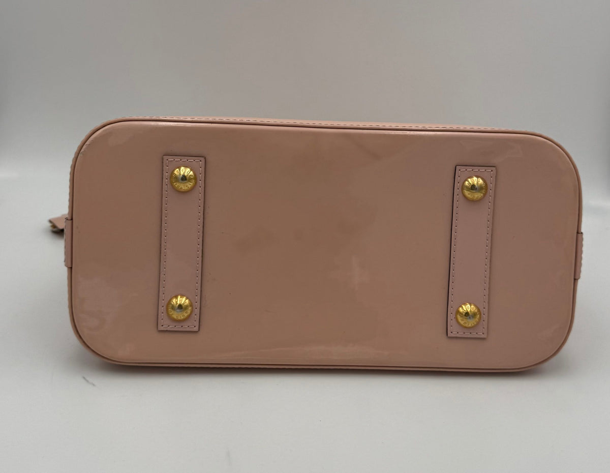 Louis Vuitton LOUIS VUITTON Alma MM Pink Patent Monogram Handbag