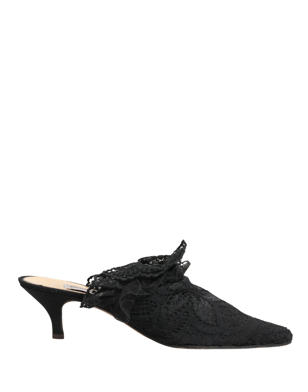 Dolce & Gabbana Black Lace Heels Sandals Shoes