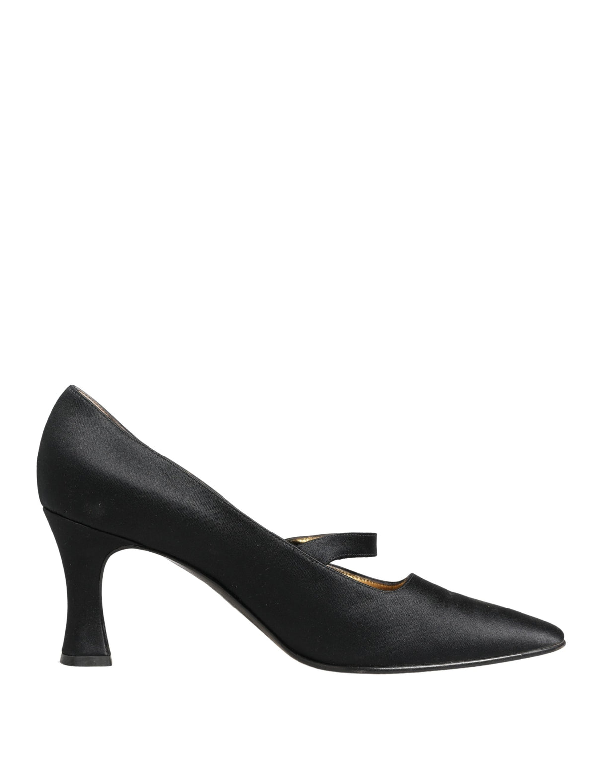 Dolce & Gabbana Black Satin Mary Jane Pumps Shoes