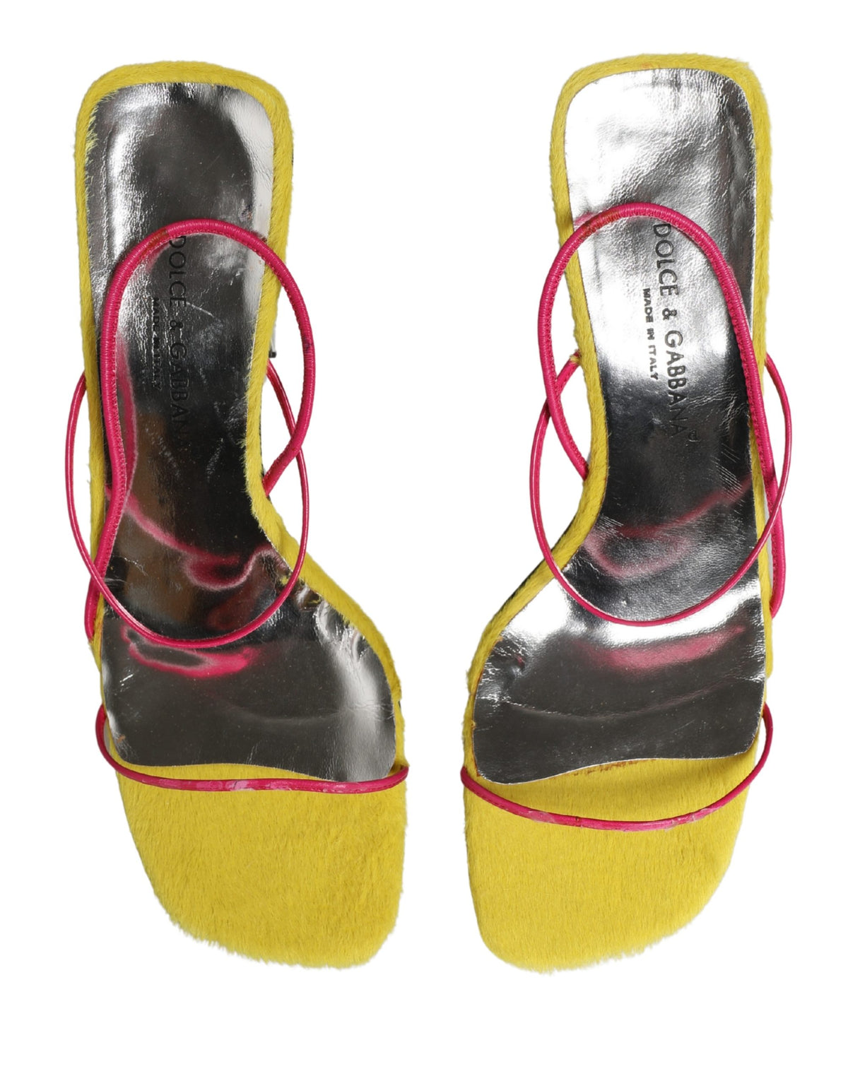 Dolce & Gabbana Multicolor Leather Block Heels Sandals Shoes