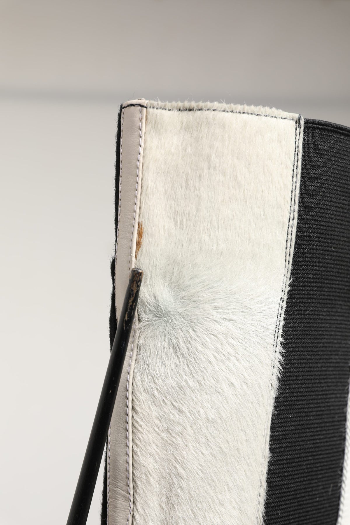 Dolce & Gabbana White Black Leather Knee High Boots Shoes