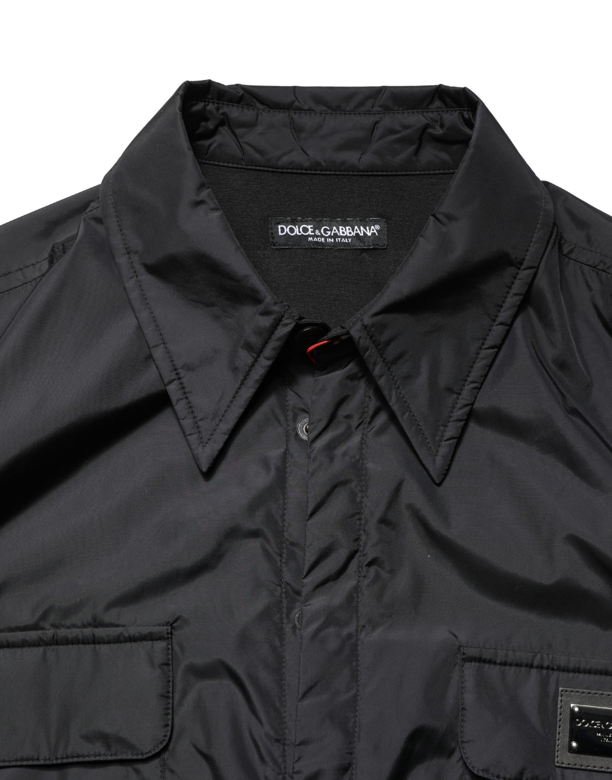Dolce & Gabbana Black Logo Plaque Long Sleeves Shirt Jacket