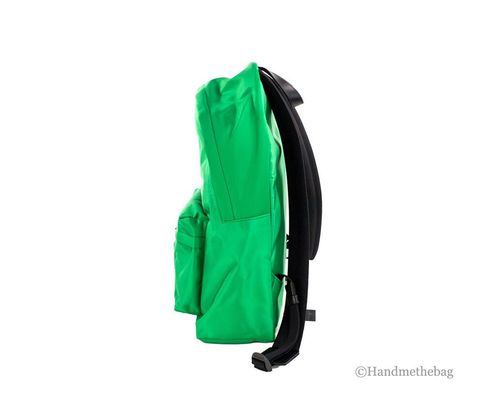 Versace Large Bright Green Nylon Fabric Medusa Shoulder Backpack Bookbag