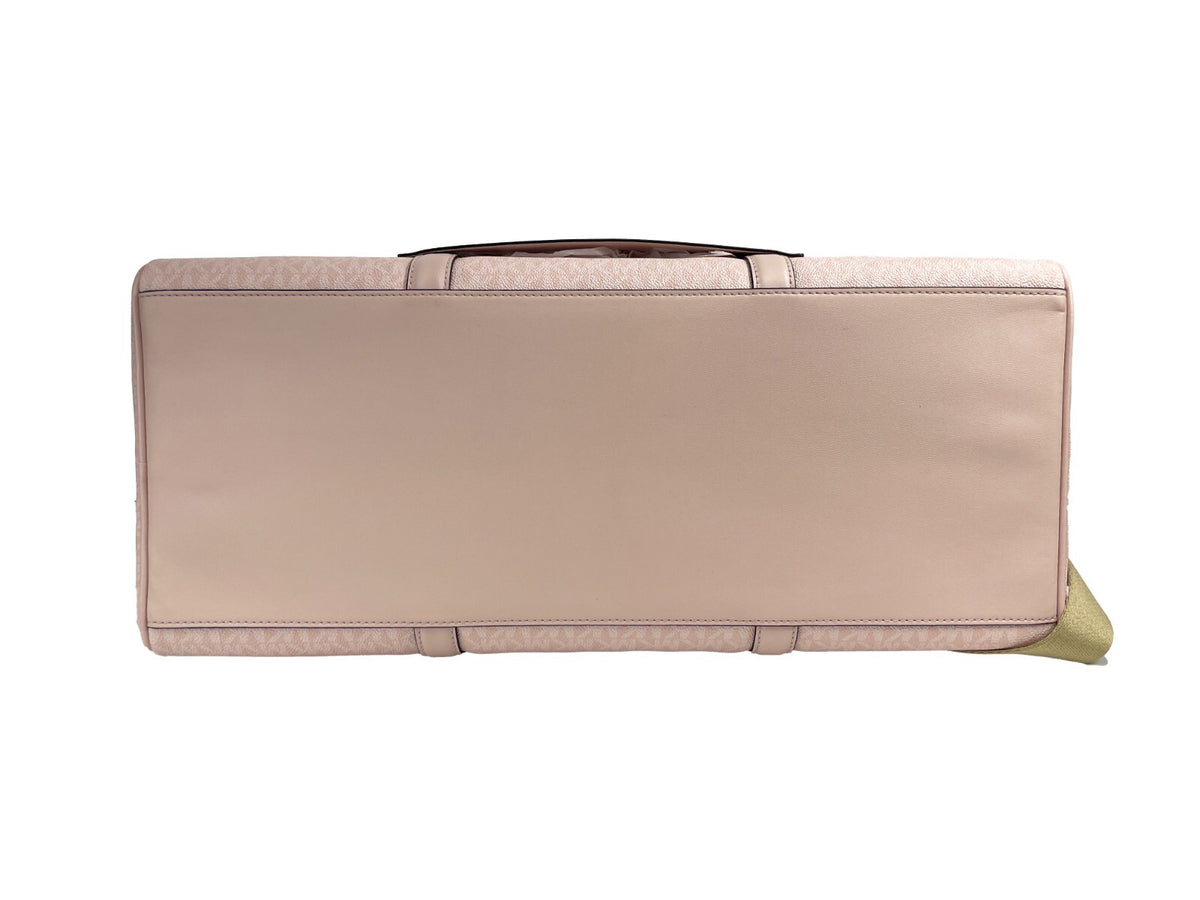 Michael Kors Travel Extra Large Powder Blush PVC Top Zip Weekender Luggage Bag