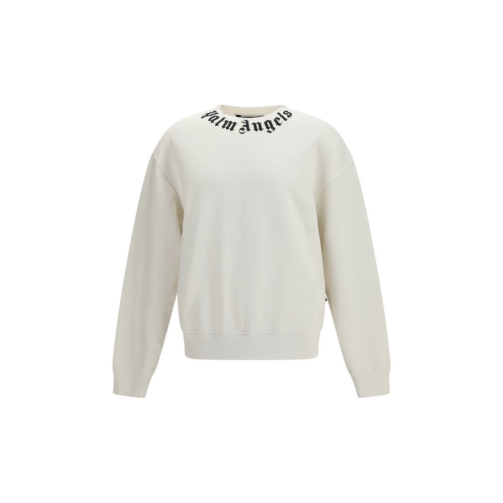 Palm Angels White Cotton Sweatshirt