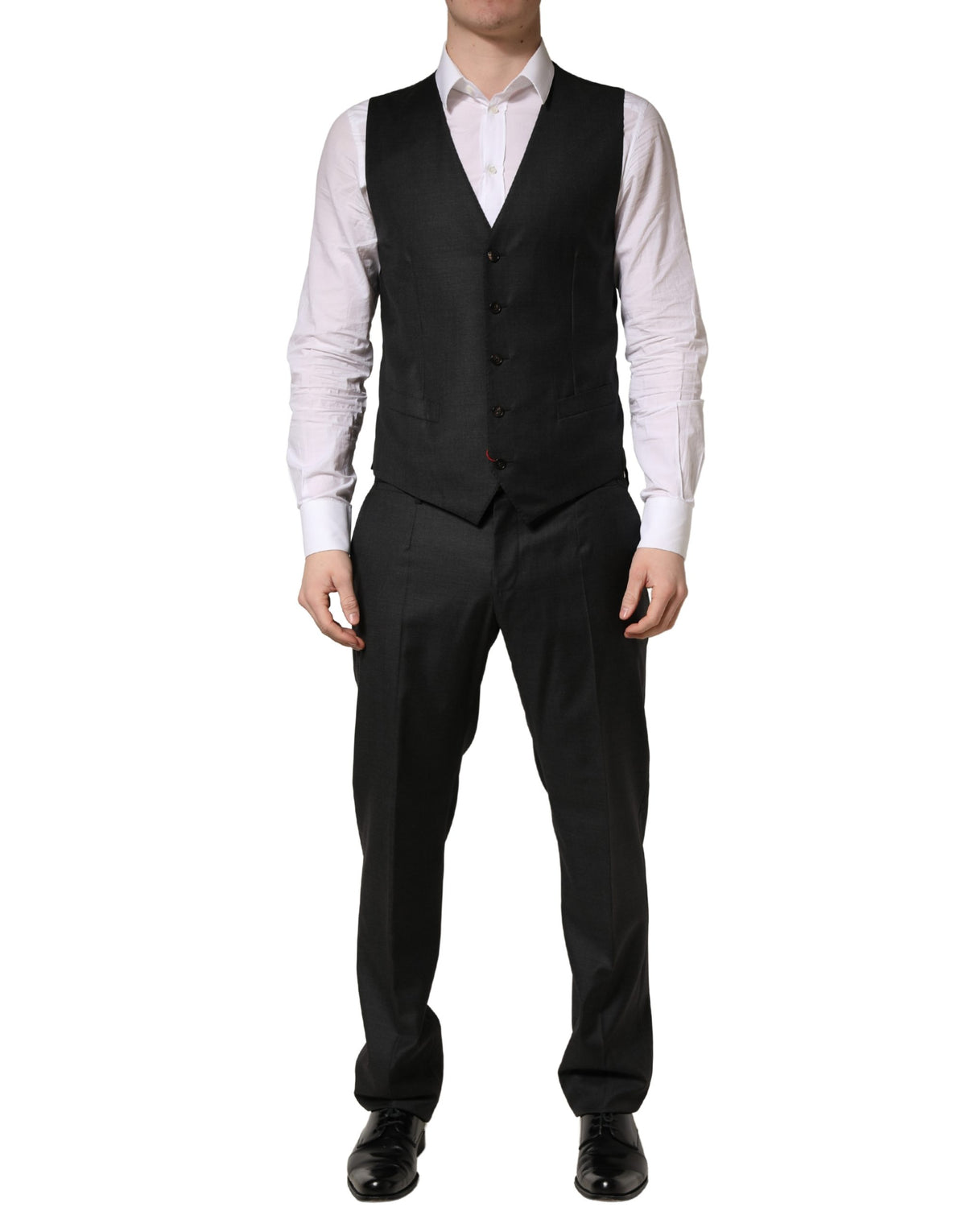 Dolce & Gabbana Black Wool Slim Fit Formal 3 Piece Men Suit