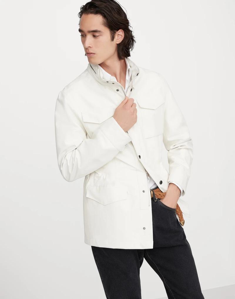 Brunello Cucinelli Beige Linen Full-Length Jacket