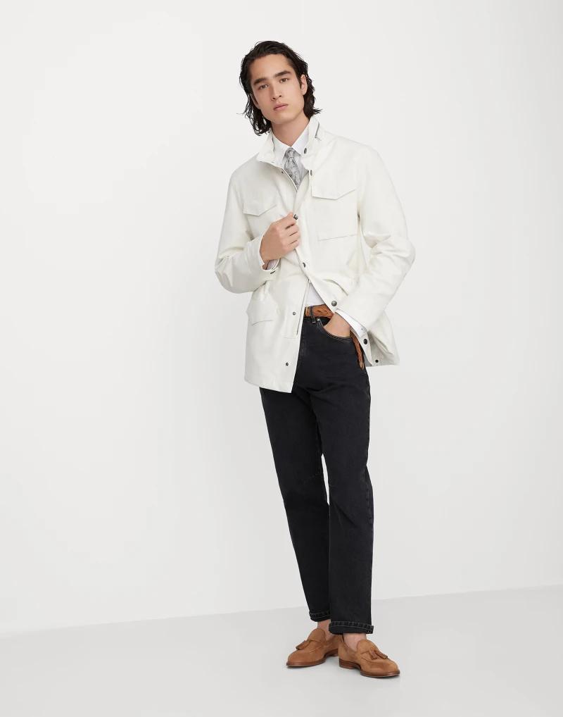 Brunello Cucinelli Beige Linen Full-Length Jacket